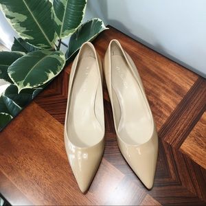 Via Spiga Nude Pointed Toe Kitten Heels